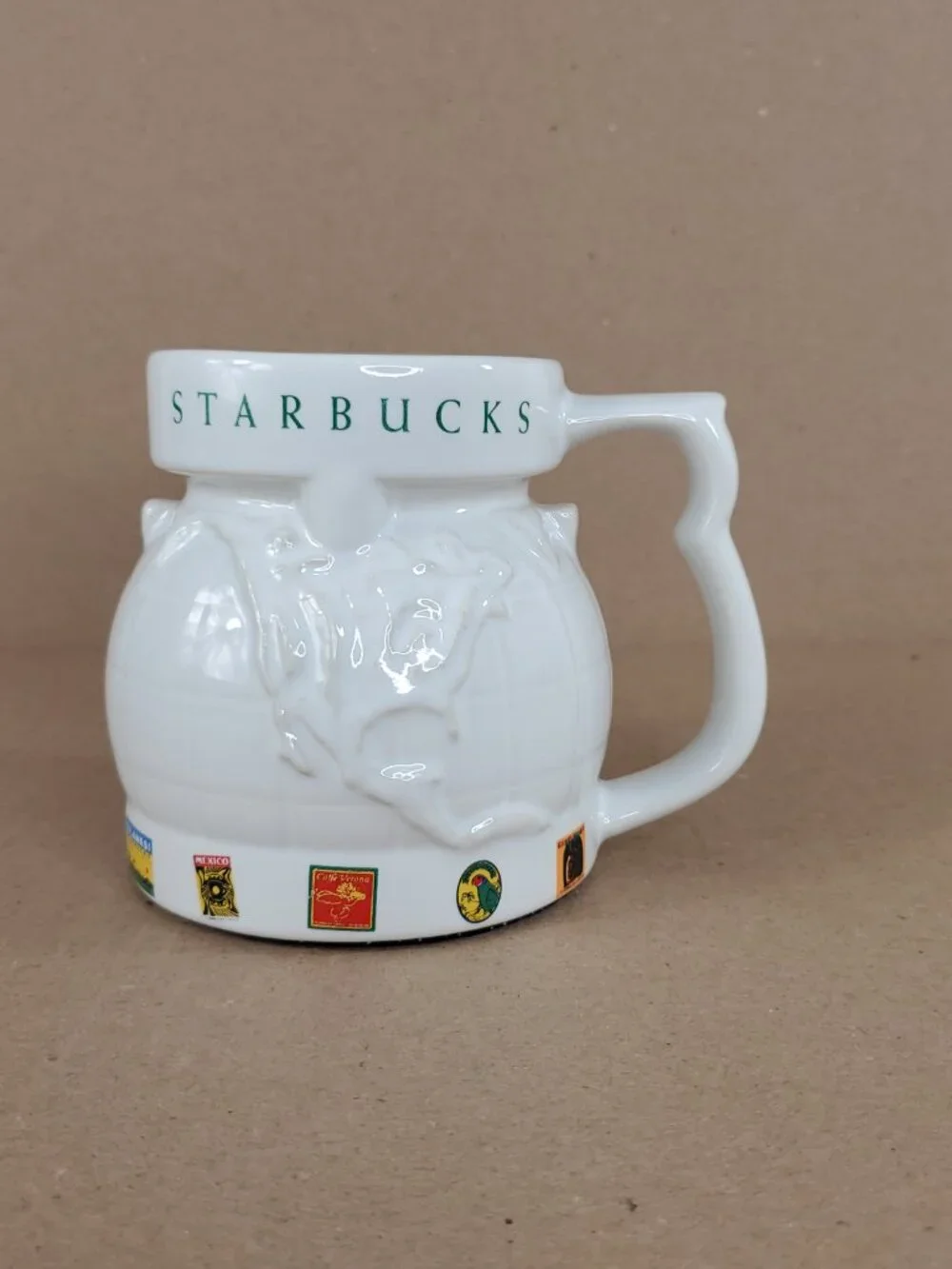 Starbucks Coffee Around the World Vintage 1990s Earth Globe Travel Mug NO Lid